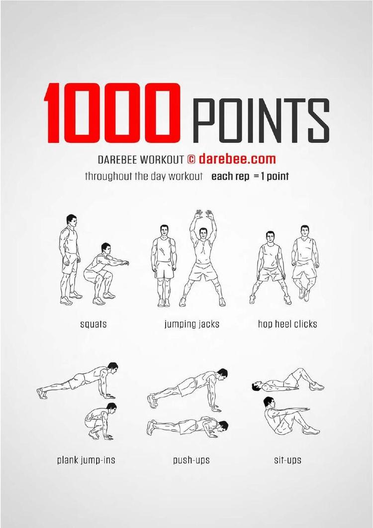 1000 Points workout poster