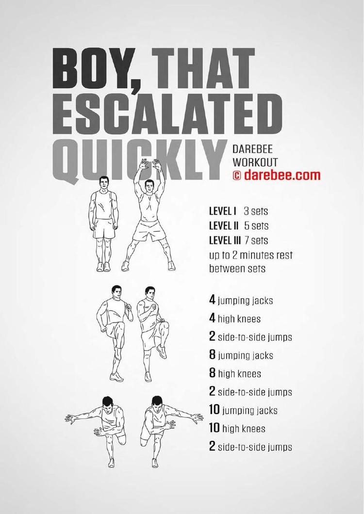Boy, that escalated workout poster