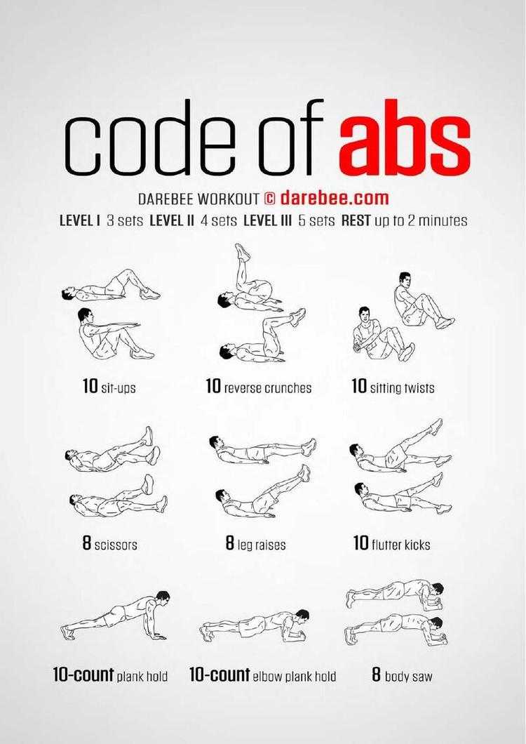 Code of Abs workout poster
