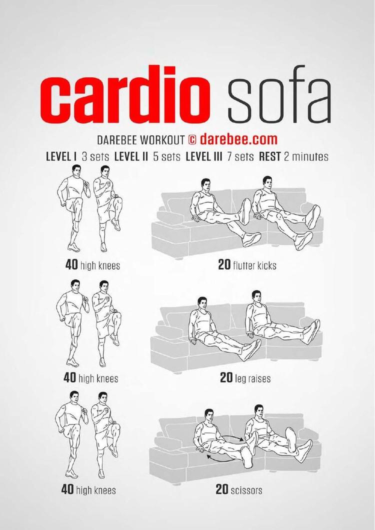 Cardio Sofa workout poster