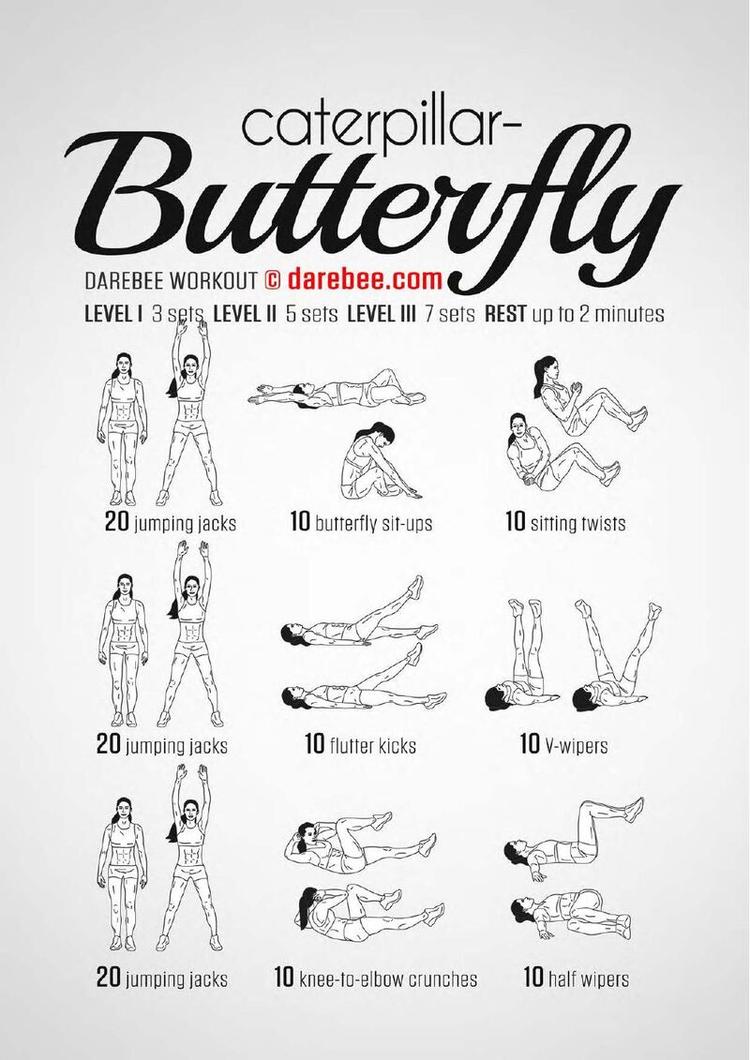 Caterpillar-Butterfly workout poster