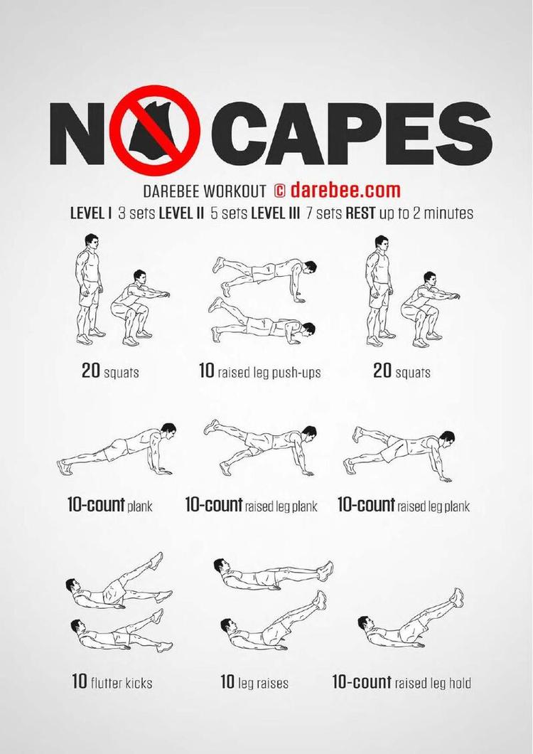 No Capes workout poster
