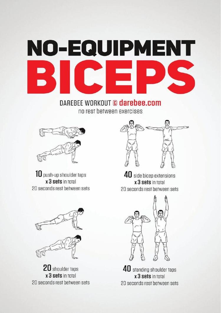 No-Equipment Biceps workout poster